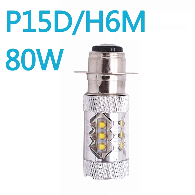 Motorcycle Headlight P15D H6M H6 80W 16SMD LED Super Bright High power