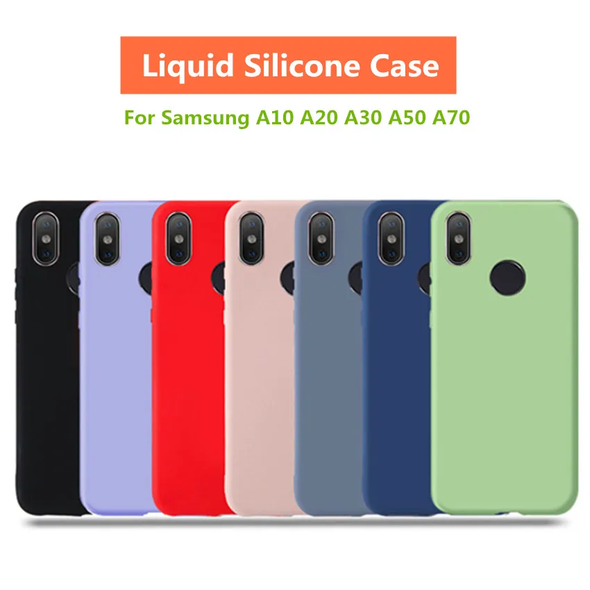 Чехол для samsung Galaxy A50 жидкий силиконовый чехол A30 A20 A10 A70 мягкая задняя крышка из