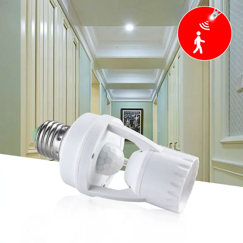 

PIR Infrared Sensor Bulb Switch LED Lamp E27 Base Holder Converter Motion Sensor Auto Energy Saving Light Bulb Switch Adapter