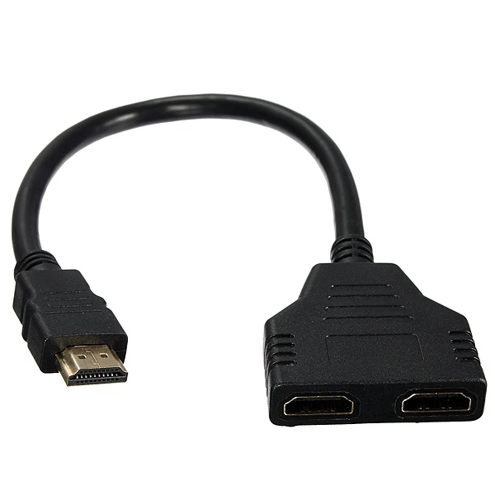

HDMI Splitter 1 in 2 Out HDMI Male to HDMI Female Adapter Converter Video Cable 1080P 2 Port HDMI Switch for PC Display
