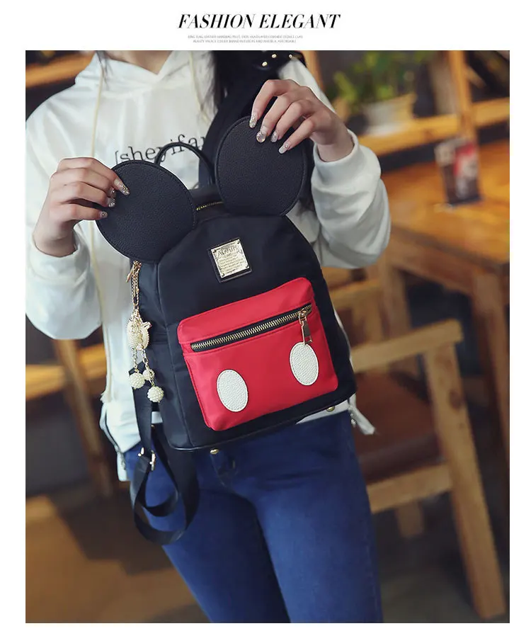 Дисней Микки Маус леди мультфильм рюкзак женский рюкзак милый девушка Студенческая сумка для школы