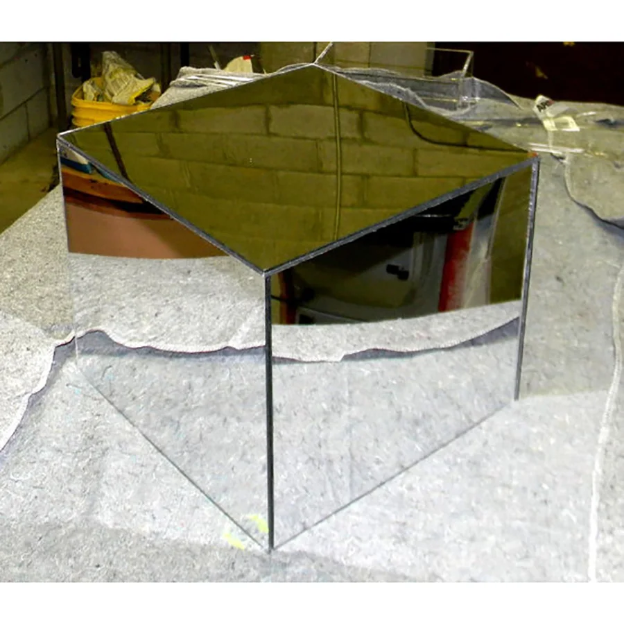 Mirrored Acrylic Box Riser Pedestal Cube,Mirror Lucite Coffee/Side/End/Sofa Table/Nightstand-5 Sided Mirrored Acrylic Box Riser Pedestal Cube,Mirror Lucite Coffee/Side/End/Sofa Table/Nightstand-5 Sided