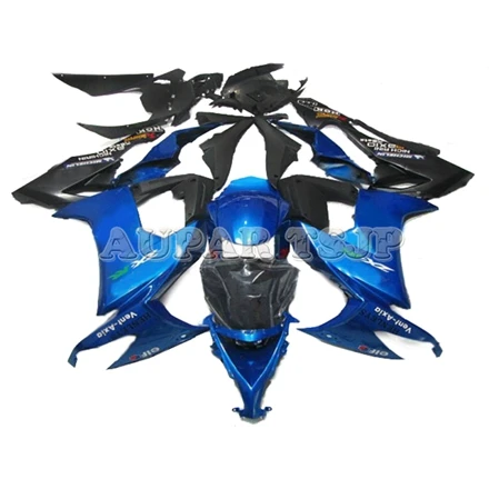 Sportbike Обтекатели подходят для Kawasaki ZX10R ZX-10R 2008 2009 2010 08-10 ABS пластиковые детали корпуса синие, Черные новые комплекты - Цвет: Design 2
