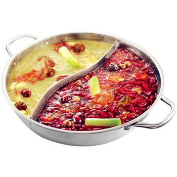 

Kitchen Accessories 28cm Stainless Steel Fondue Pot Mandarin Duck Hot Pot