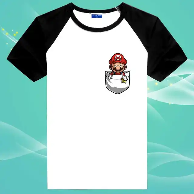 Put Super Mario Inside Your New Pocket T Shirt Design Put Super Mario Inside Your New Pocket T Shirt Design
