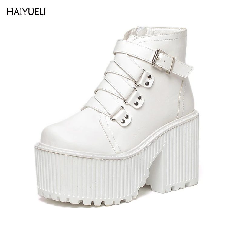 Botas con plataforma estilo Rock para Mujer, Botines estilo Punk Martin, a la moda, color negro, 2017|martin boots|boots designerboots - AliExpress