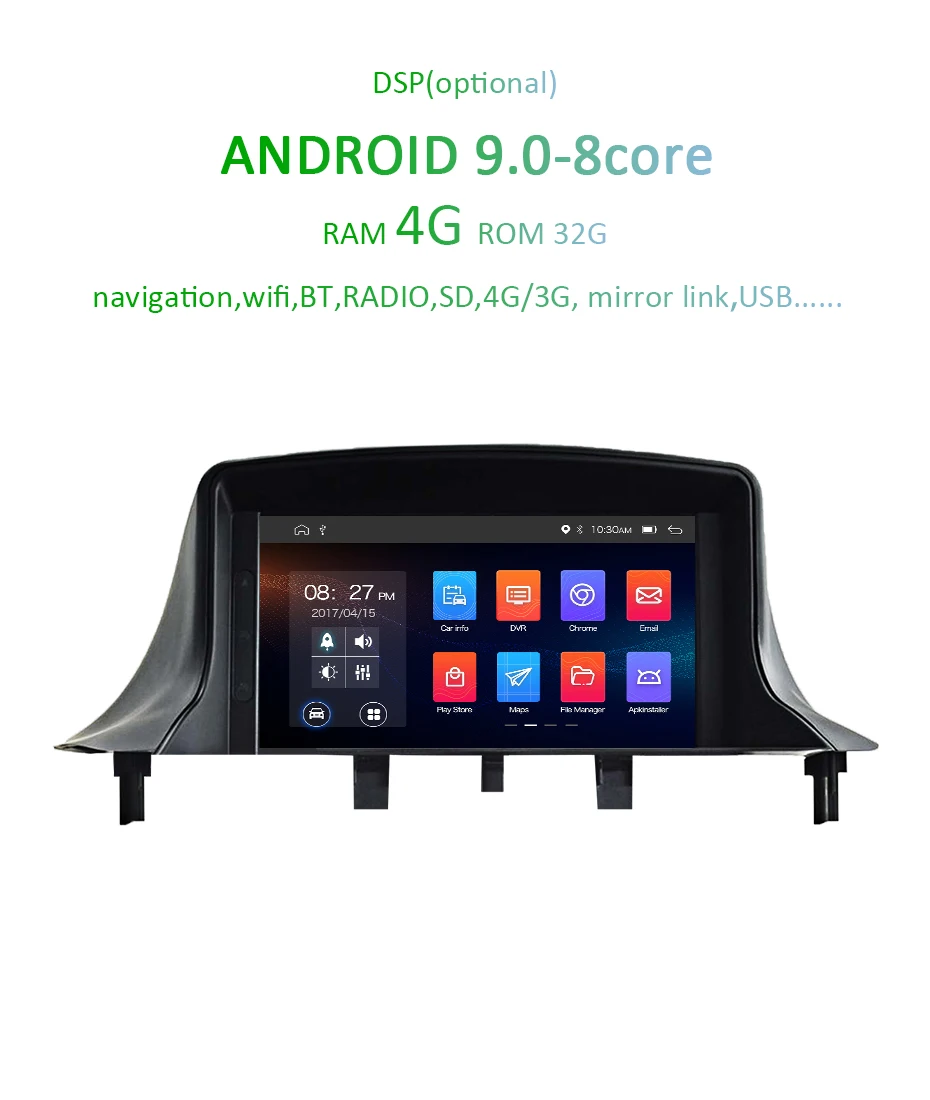 Discount Android 9.0 DSP 4G RAM Car GPS Radio for Renault Megane 3 2009 2010 2011 2012 Fluence DVD Player AV Output Navigation Stereo PC 3