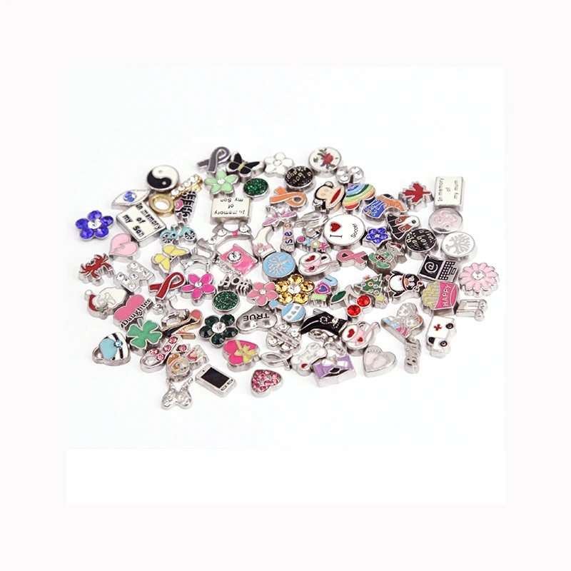 

Mesinya 200pcs Mixed Animal Alphabet Flower Metal Pendants Charms DIY Jewelry for Locket and Necklace