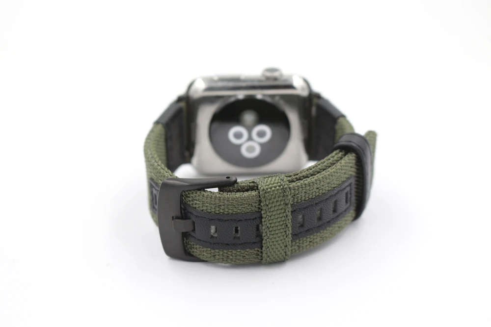 URVOI ремешок для apple watch series 54 3 21 прочный ремешок для iwatch открытый чувствовать себя холст с натуральной кожи современный 38 42 40 44 мм