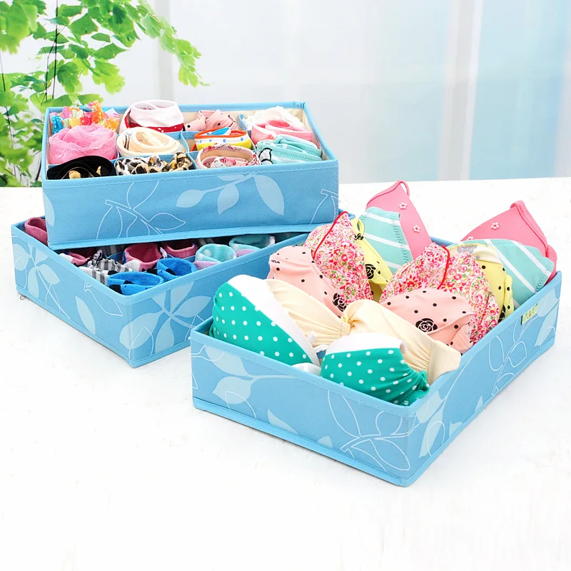 3Pcs/set Underwear Storage Box Bra Underpants Sock Clothing Finishing Boxes Wardrobe Drawer Closet Organizers Home Supplies