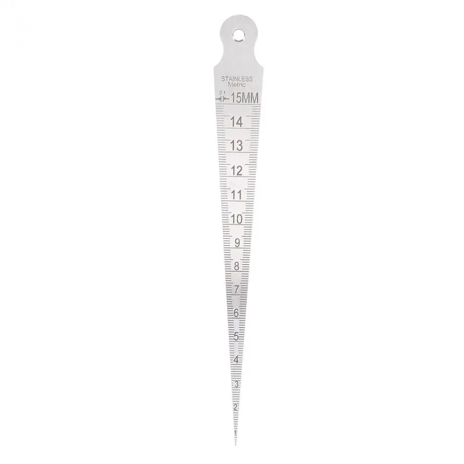 

Welding Inspection Ruler 1-15mm Stainless Steel Ruler Welding Inspection Taper Gauge Metric Imperial Measure Tool