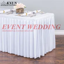 Белый черный цвет скатерть для стола юбка крышка стола плинтус для украшение для свадьбы