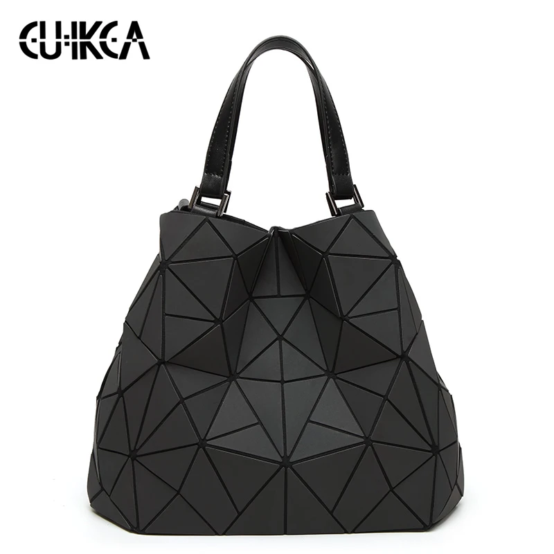

CUIKCA Luminous bag 2019 Women's Geometric Diamond Tote Fashion Folding bag luxury handbags women bags designer Messenger bag