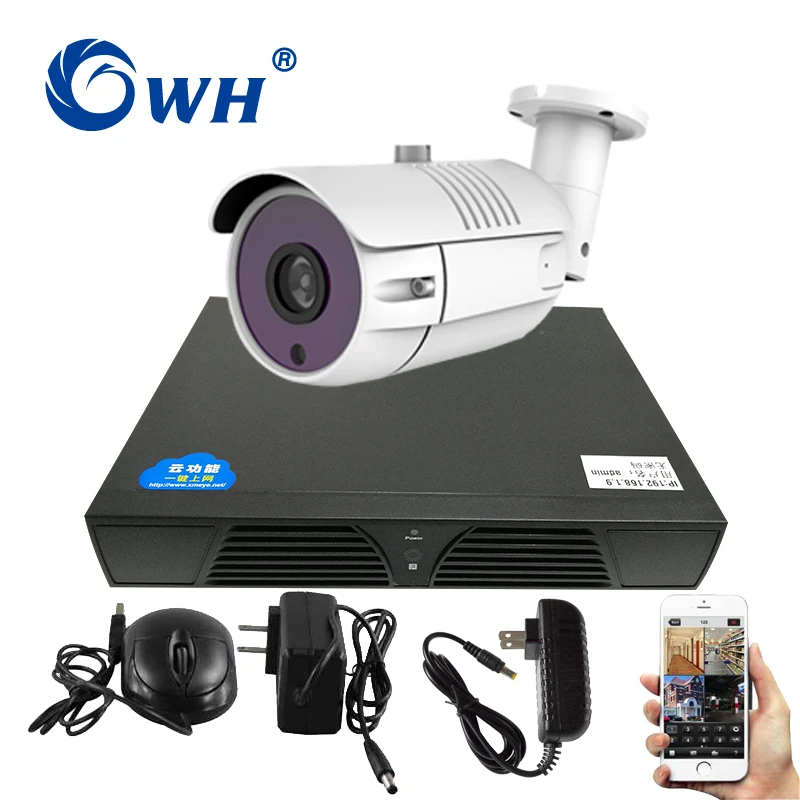 

CWH 1CH 1080P NVR Kits with 720P 1MP 1 IP Camera for CCTV Home Security Surveillance System Support Phone Remote View