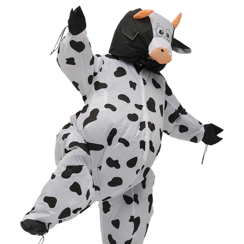 Adult Inflatable Cow Costume Air Blowup Fancy Dress Halloween Suit full setin Anime Costumes
