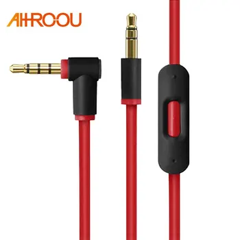

Red 3.5mm Replacement Audio Cable With Talk/Mic Remote For Dr Dre Studio 2.0 / Solo 2.0 / Mixr / Pro Wireless Headphones