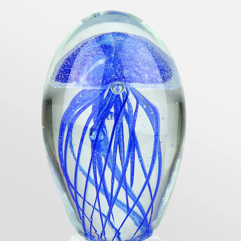 Amazing 3D Colorful Crystal Glass Jellyfish Paperweight Home Decoration