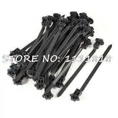 

40 Pcs 165mm x 7mm Deep Gray Nylon Push Mount Cable Wire Cord Zip Ties Straps