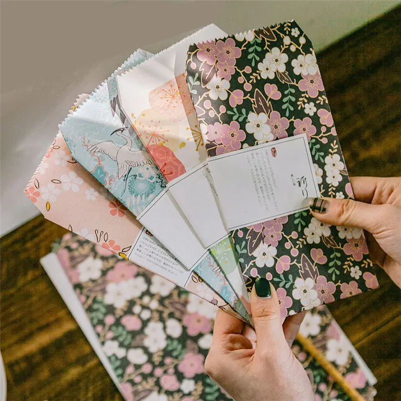 

Coloffice 3PCs Envelop +6PCS Paper Korean Floral Writing Envelope Beautiful Exquisite Envelop Girl Cute Stationery Random Color