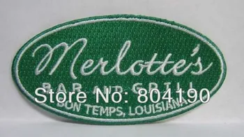 

True Blood MERLOTTES Fancy Dress TV Iron On/Sew On Patch Tshirt TRANSFER MOTIF APPLIQUE Rock Punk Badge Wholesale Free shipping