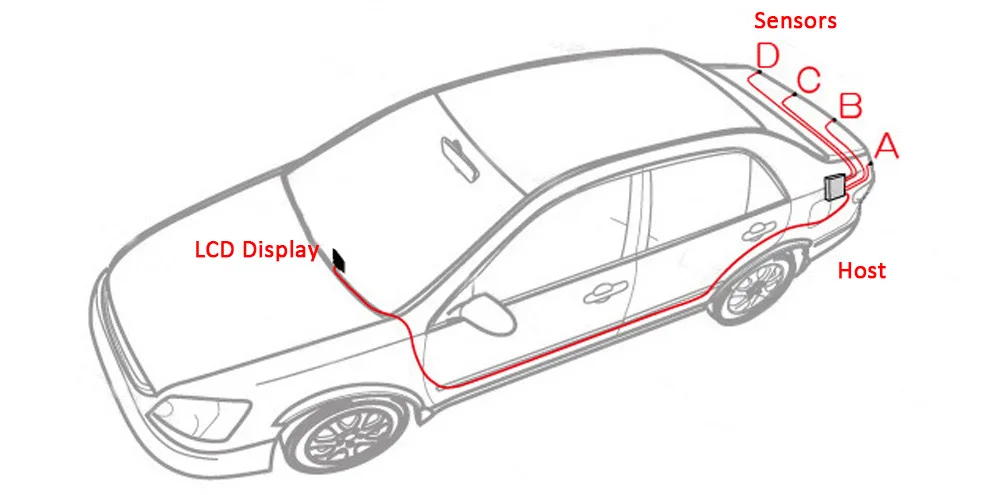 OllyMurs PZ500 автомобильный ЖК-дисплей 4 обратных парковочных датчика резервный радар автомобильный детектор система Комплект qd- 006