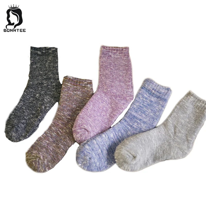 Kawaii толстые зимние теплые модные забавные Женские носочки различных цветов милые носки женские дышащие женские японский стиль женские