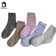 Kawaii толстые зимние теплые модные забавные Женские носочки различных цветов милые носки женские дышащие женские японский стиль женские