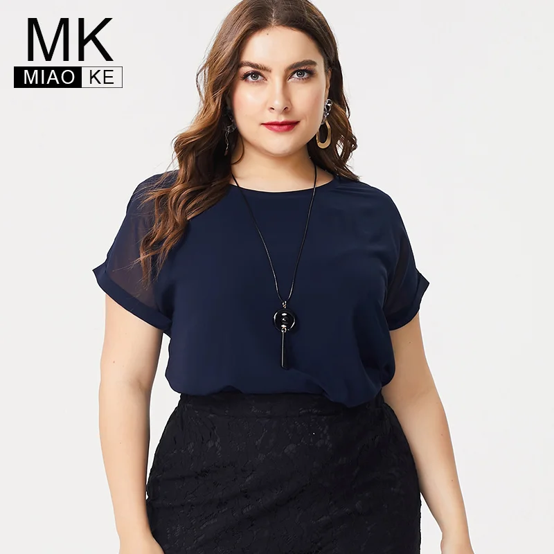 MK 2019 Summer Plus Size womens tops and blouses fashion ladies office lady Casual female shirts