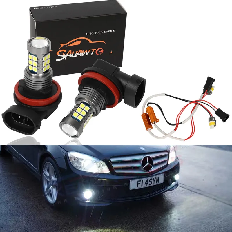 

2X H11 9006 HB4 LED Fog Light Bulb Auto Car Driving Lamp Bulbs For Mercedes Benz B260 B200 GL63 SLK55 E400 E320 E260 E350 GLA200