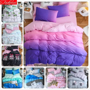 

Purple Pink Gradient Ramp Duvet Cover 3/4 pcs Bedding set Adult Kids Soft Cotton Bed Linens Single Full Double Queen King Size
