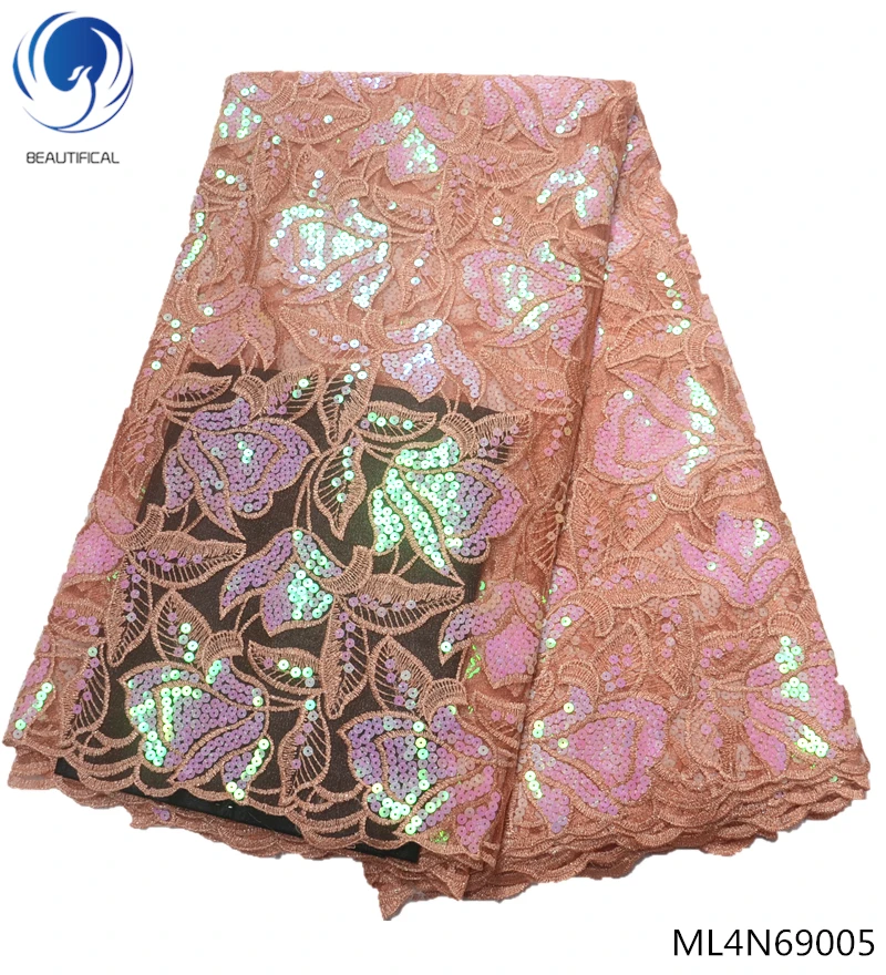 

BEAUTIFICAL french lace fabric wedding african laces fabric 2019 heavy sequin lace fabric free shipping for lady 5yards ML4N690