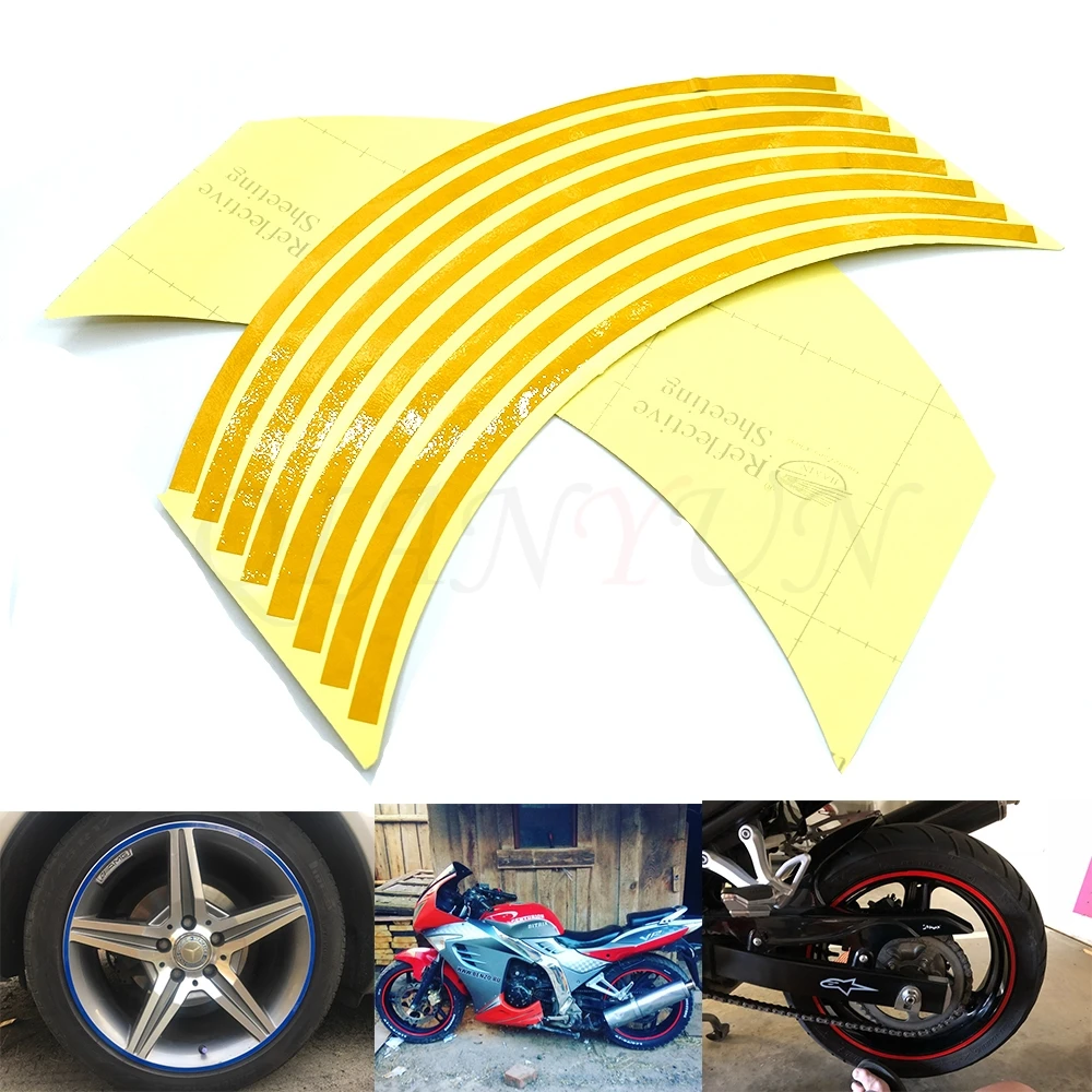 

Hot Motorcycle Wheel Sticker Reflective Decals Rim Tape Car/bicycle For YAMAHA TMAX 500 530 XP500 XP530 TM125 XMAX 300 NINJA 650