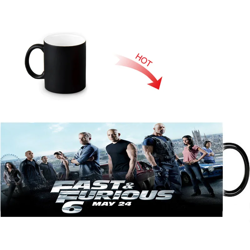 

Fast and Furious Magic Morphing Mug Heat Color Change Tea Milk Water Cup Ceramic Custom Coffee Mugs Birthday Gifts 350ml