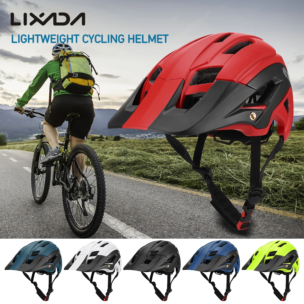 

Lixada Lightweight Cycling Bicycle Helmet with Detachable Visor Mountain Bike Sports Safety Protective Helmet 16 Vents