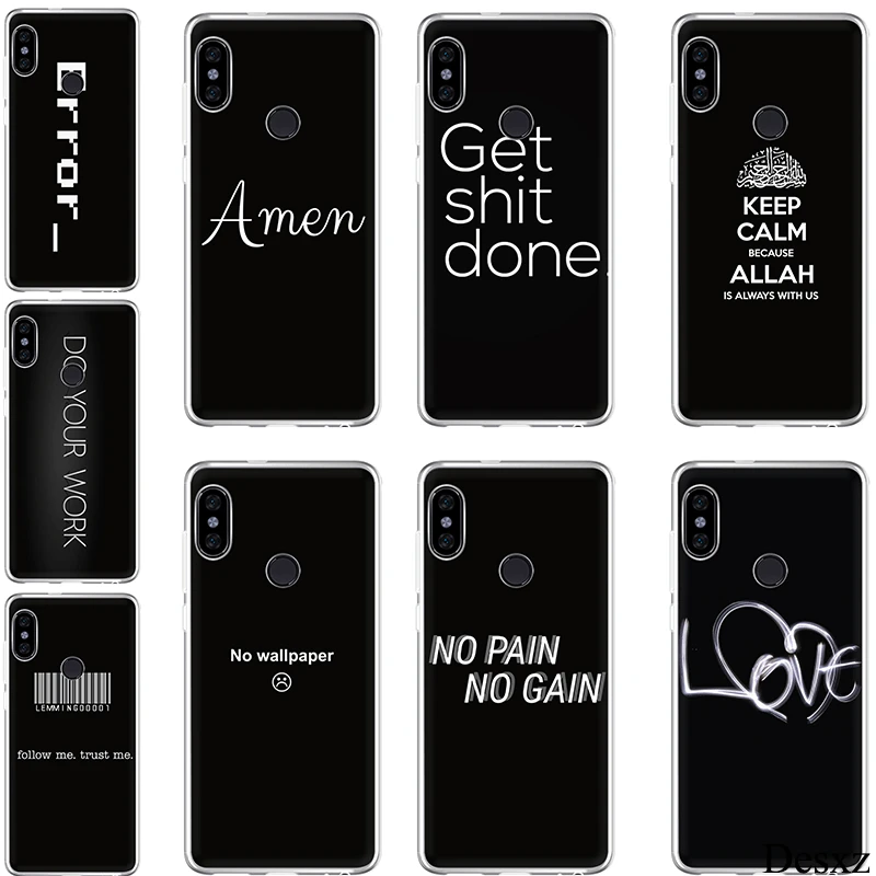 Soft Tpu Case Black Minimalist Text For Xiaomi Redmi 4A 4X