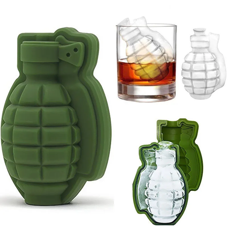

1PCS 3D Grenade Shape Ice Cube Mold Tray Ice Cream Maker Party Bar Drinks Whiskey Wine Ice Maker Silicone CA