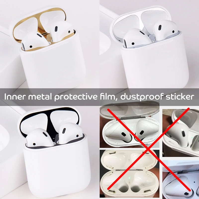 Металлический защитный чехол от пыли для Apple Airpods AirPods защитная наклейка