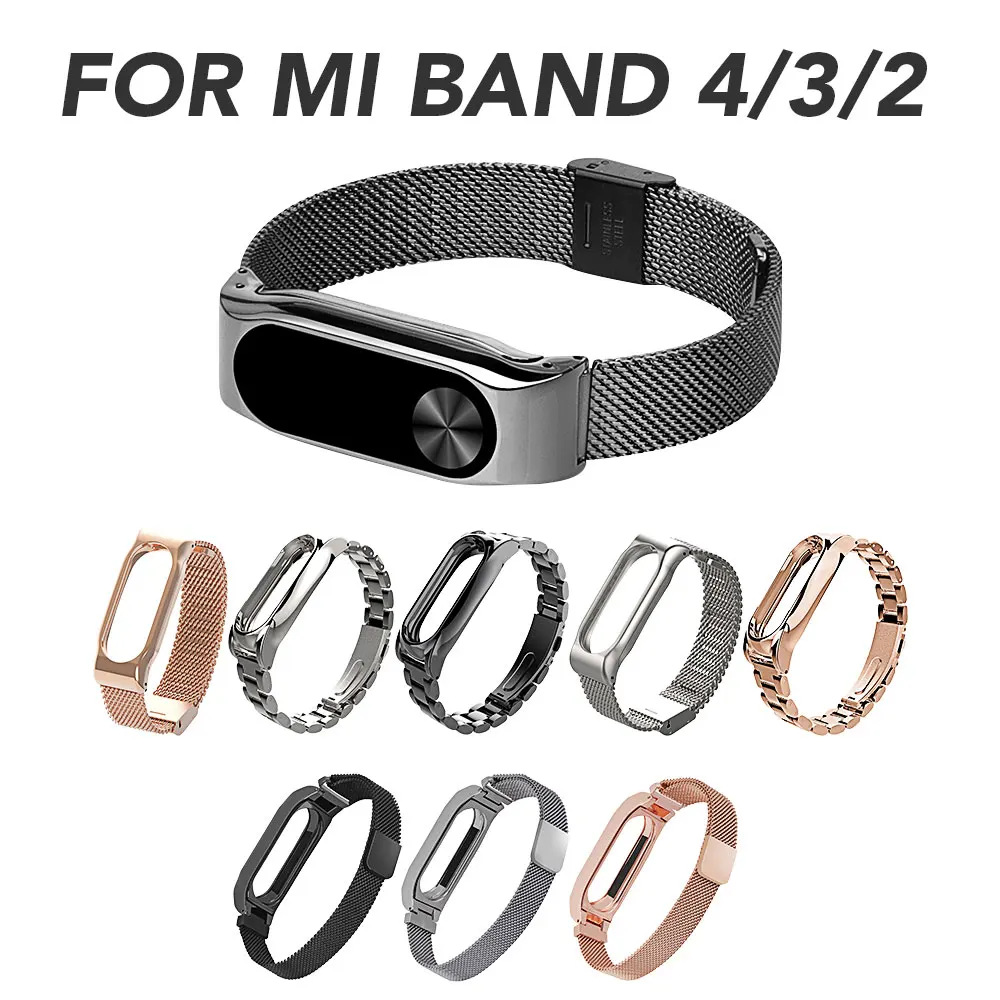 Браслет mi Band 4/3 с металлическим каркасом, браслет из нержавеющей стали, сменные ремешки для Xiaomi mi, ремешок на запястье 2