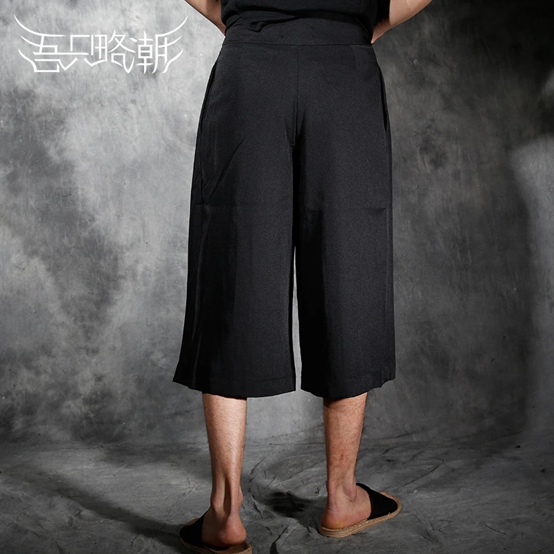 Мужская одежда Gd мода складной большой штанины капри-мужчин личности свободного покроя широкий брюки певица костюмы