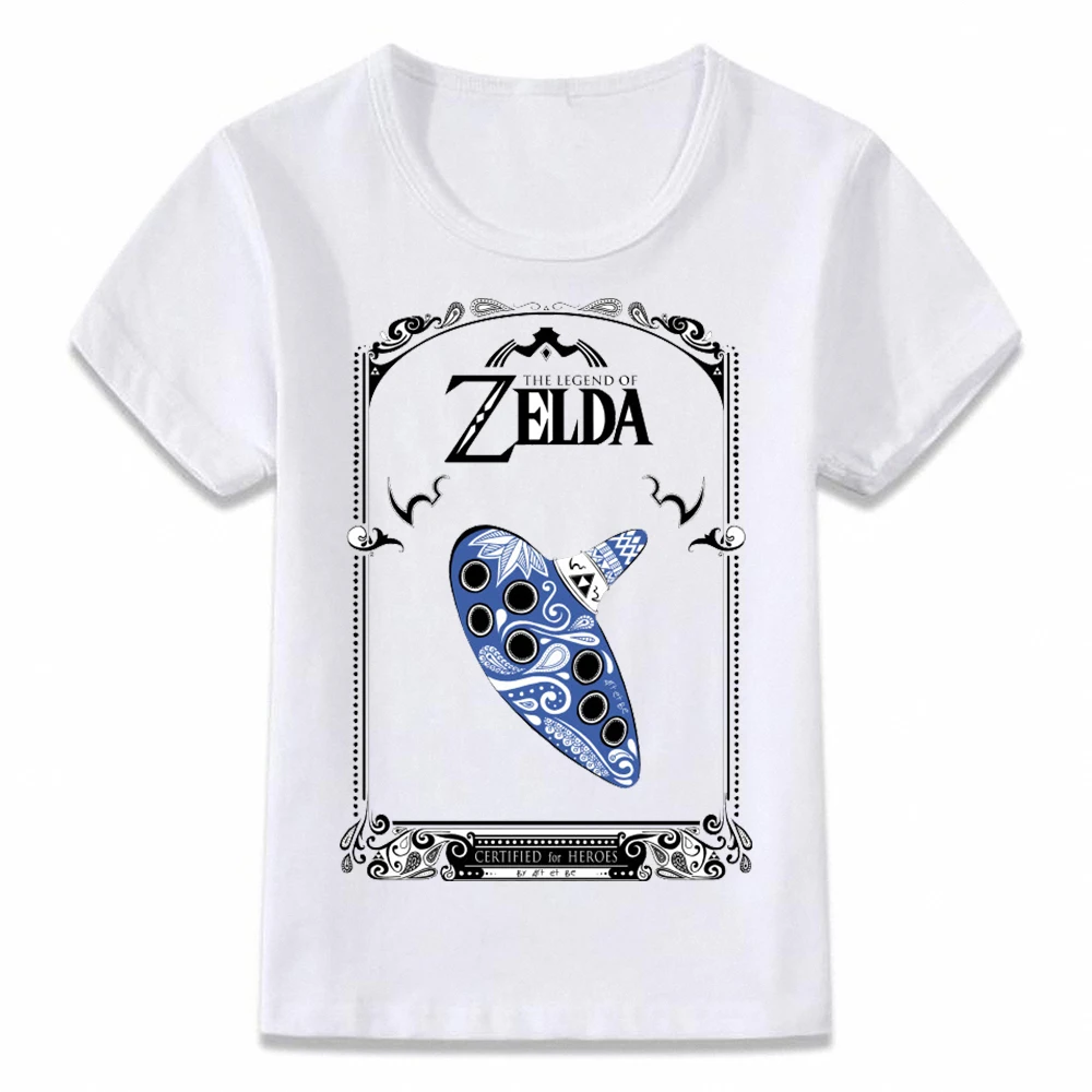 Детская одежда футболка легенда о Зельде окарина времени щит хайлии детская футболка для мальчиков и девочек футболки для малышей