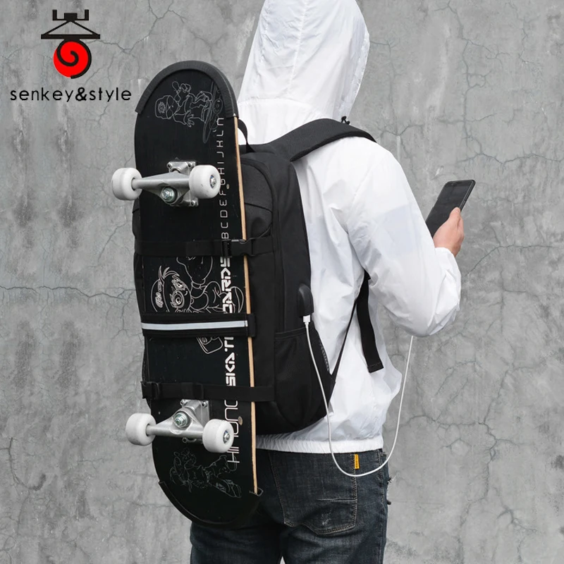 Senkey стильный мужской рюкзак большой емкости противоугонные рюкзаки студенческие школьные сумки для ноутбука подростковые мужские дорожные сумки Сумка для скейтборда
