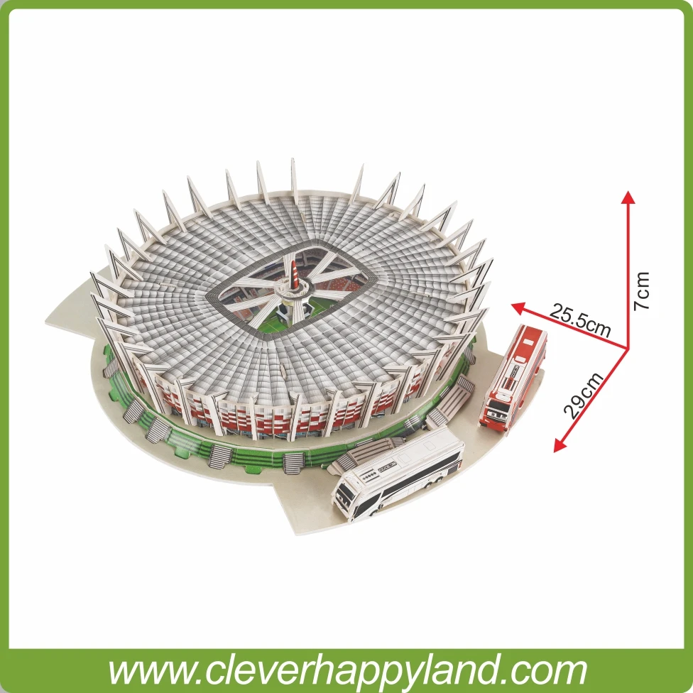 Clever& Happy 3d головоломка модель Stadion Narodowy F. C сувенир Buliding модель Warsaw стадион бумажный материал игрушки для детей Подарки