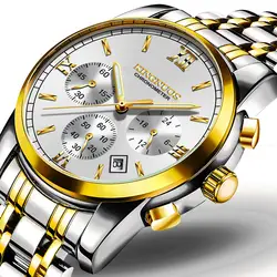 Zegarki meskie 2018 Новый известный бренд роскошных часов Для мужчин Повседневное Бизнес Повседневные часы Нержавеющая сталь световой