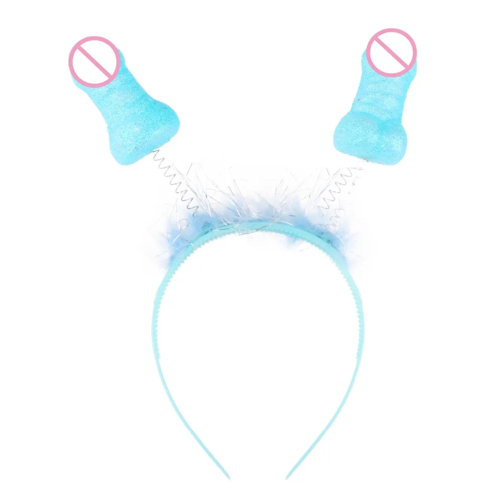 Novelty Bride Penis Shaped Crown Tiara Headband Hair Hairband Bezel for Girls Night Out Bachelorette Hen Party Accessories