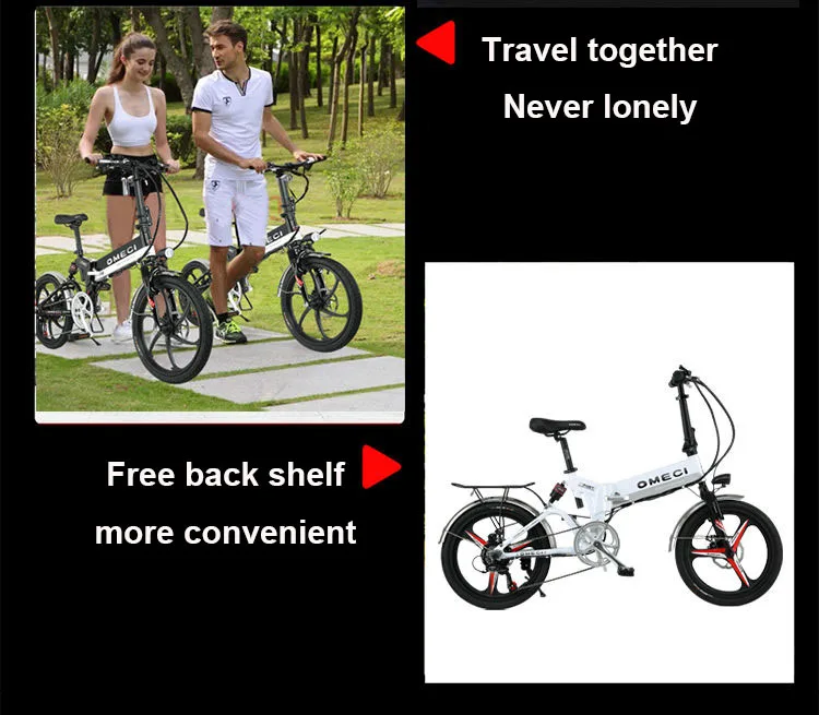 Flash Deal 20inch Fold electric bicycle 48V lithium battery hidden in frame Front and rear double suspension 350-400w motor alloy  e-bike 7