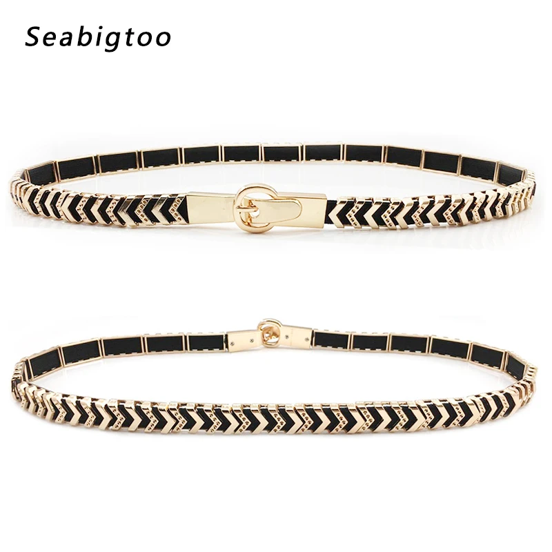 

Elegant gold belts for women dresses elastic metal waist chain ladies belts female designer brand women tops high quality slim