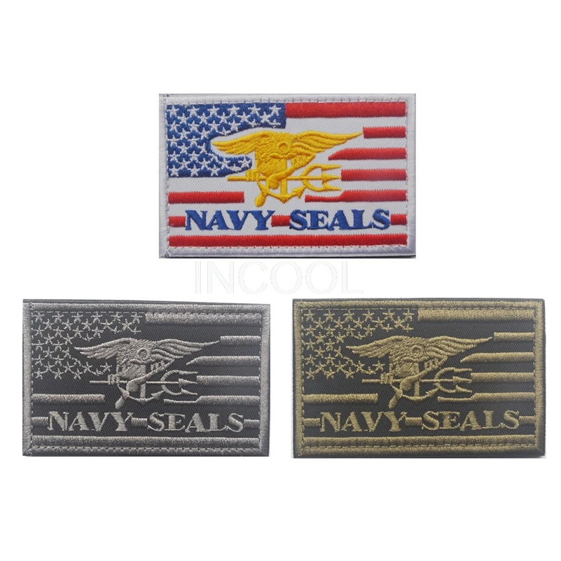 

3D Embroidery Patch US NAVY SEALS Tactical Morale Embroidered Badges Fabric Stickers Military Patches For Jackets Jeans Backpack