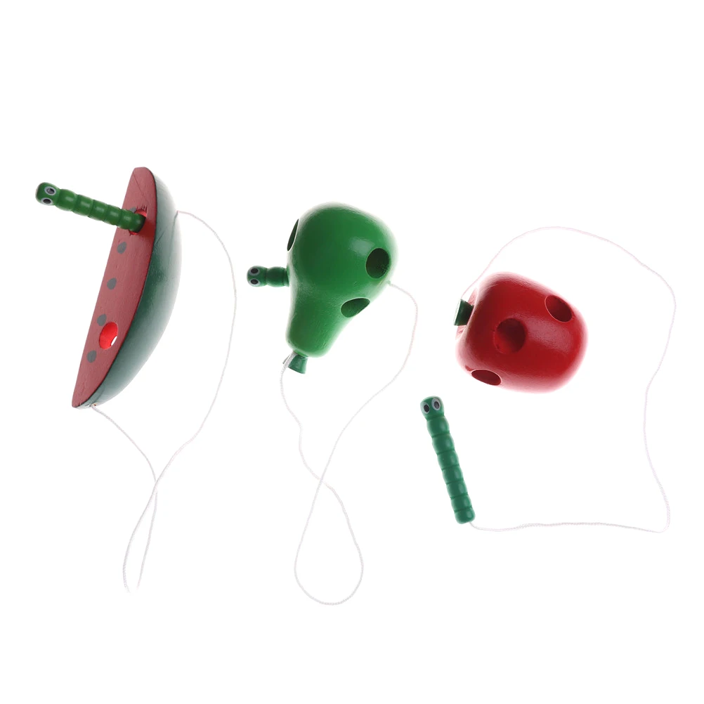 Обучающие игрушки Worm Eat Fruit Apple Pear забавные деревянные Игрушки для раннего