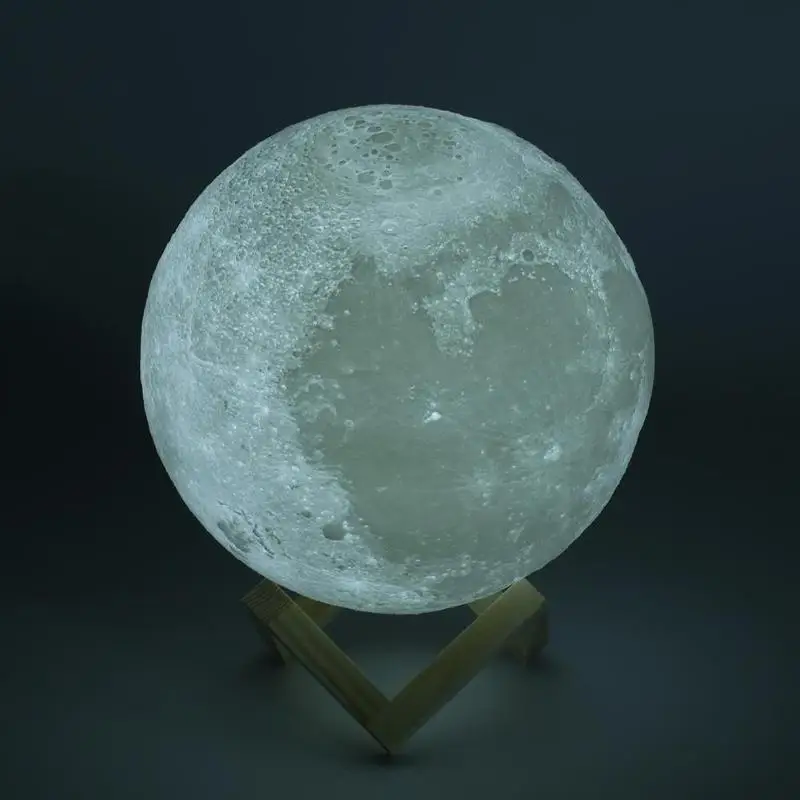 3D принт Луна ночник затемняемый Светодиодный Ночник 8 см-20 см перезаряжаемая Лунная лампа 3 изменения цвета сенсорный выключатель