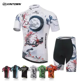 

XINTOWN Summer Cycling Jersey Sets Men/Women Team Short Sleeve Set Quick Dry Breathable Sport Cycling Clothing Ropa Ciclismo